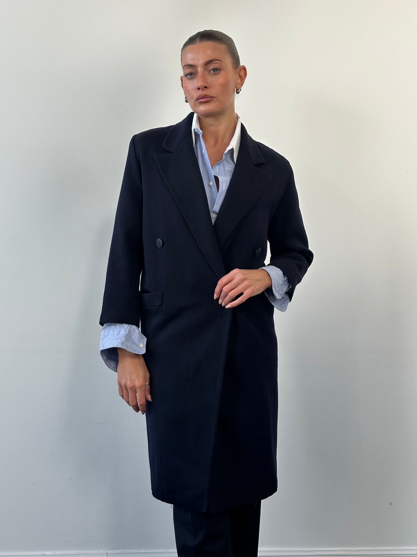 Christian Dior 1980s Pure Wool Double Breasted Coat - S