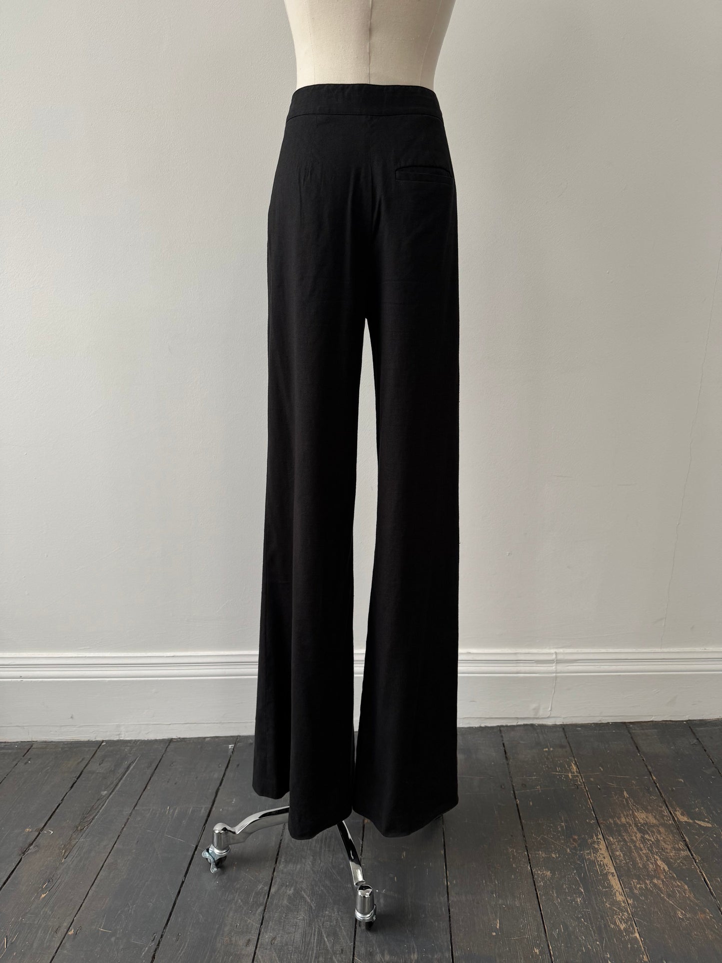 Diane Von Furstenberg 2000s Linen Wide Leg Trousers - W24
