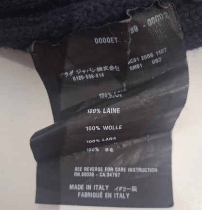 Prada Sport 2006 Black Ribbed Wool Fisherman’s Beanie