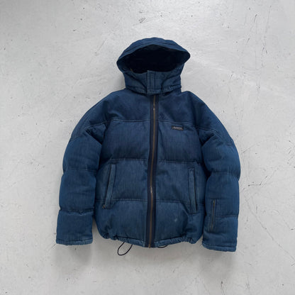 2003 stüssy gore-dryloft denim puffer | Blue, Red