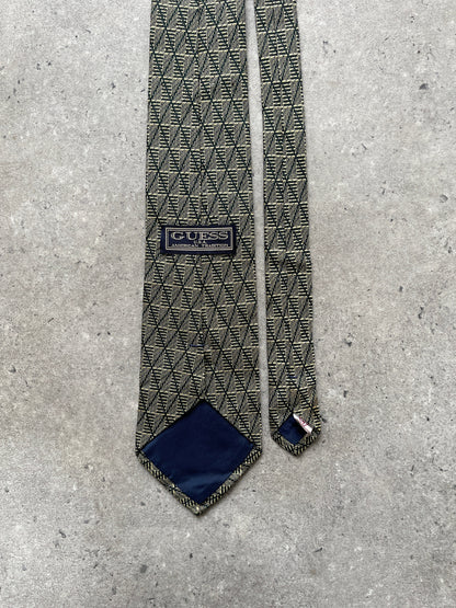 Guess 1990s Pure Silk Diagonal Print Tie