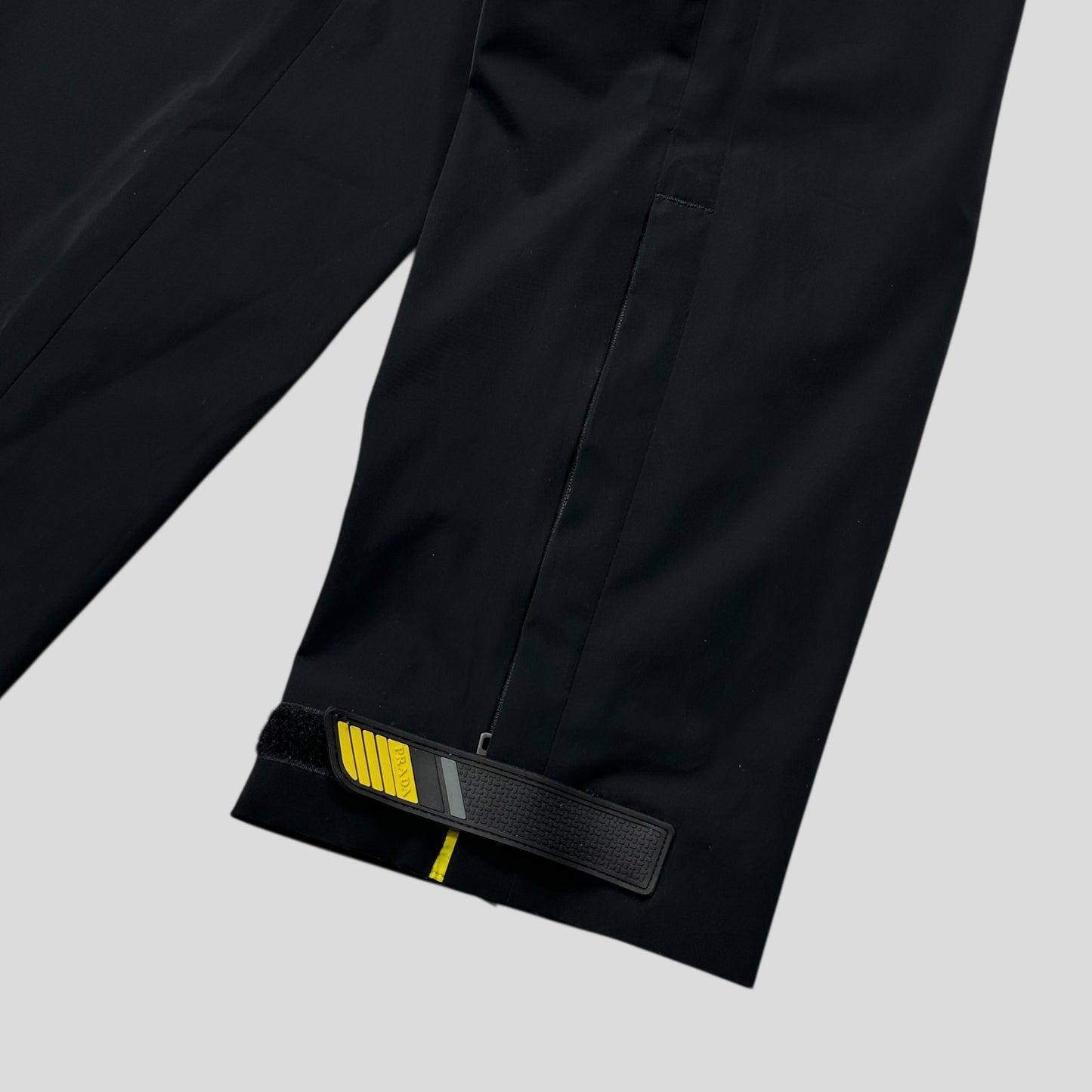 Prada 2017 Rubberised Race Logo Strap Gabardine Nylon Trousers - IT50 (L) | Default Title, Black