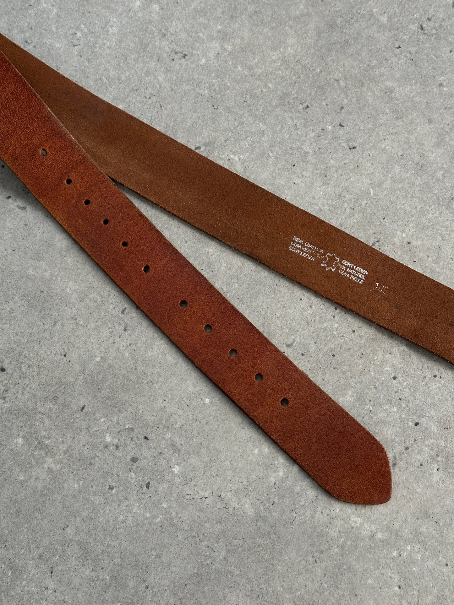 Vintage 1990s Square Leather Chunky Belt - W33-43