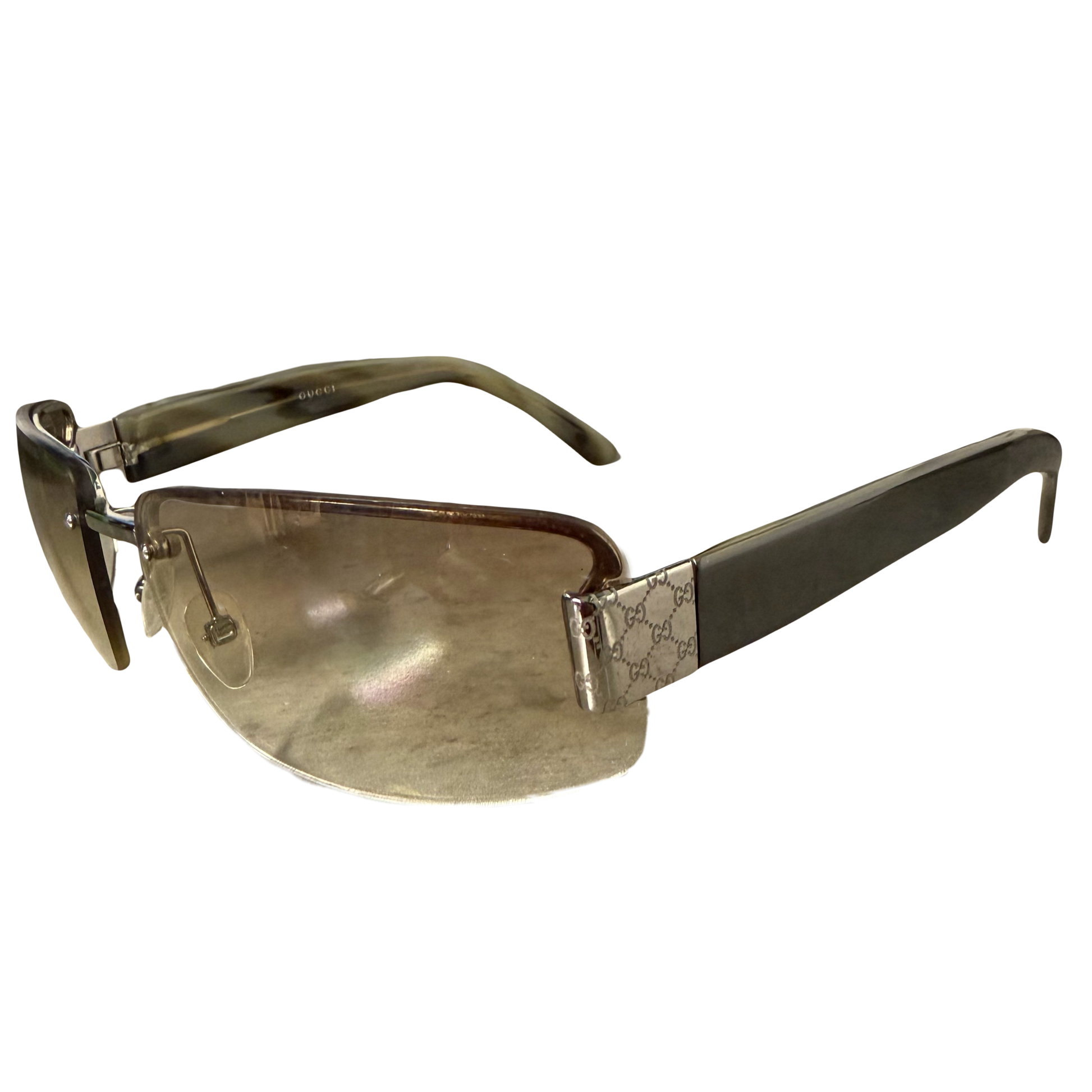Gucci Monogram Sunglasses In Olive Green | O/S, Green