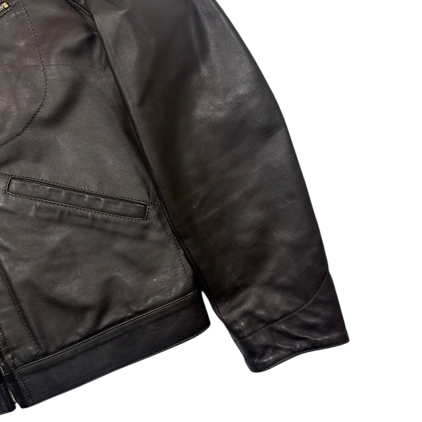 Armani Jeans Brown Leather Jacket