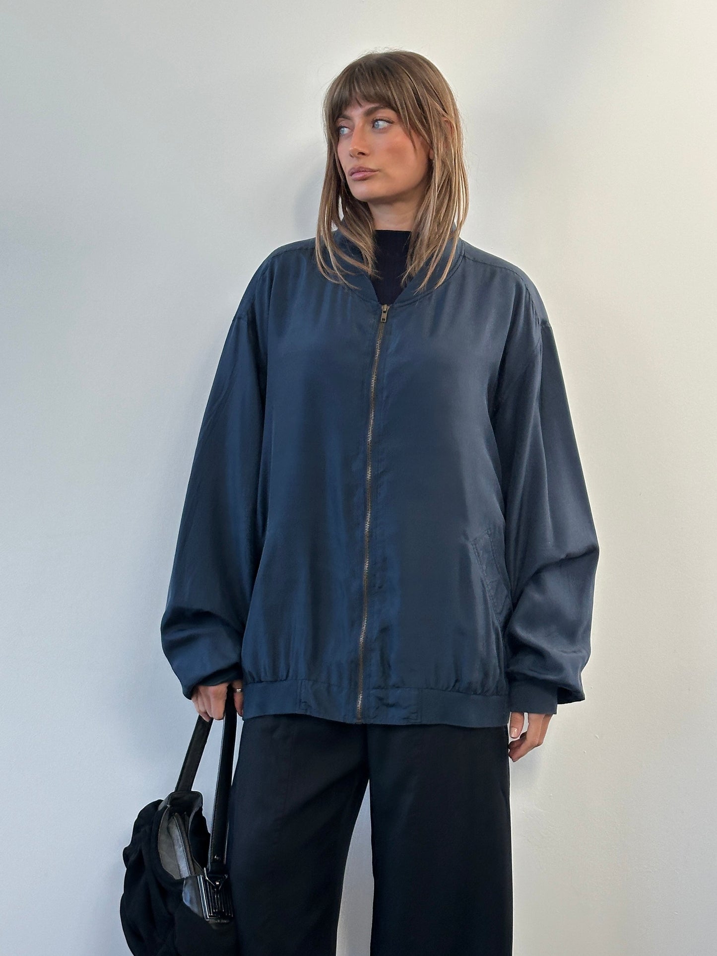 Vintage 1980s Pure Silk Bomber Jacket - XXL