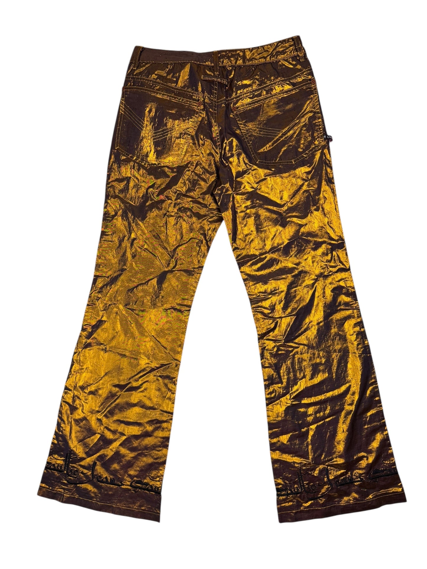 Jean Paul Gaultier c.F/W 1998 gold lamé trousers | 12, Gold