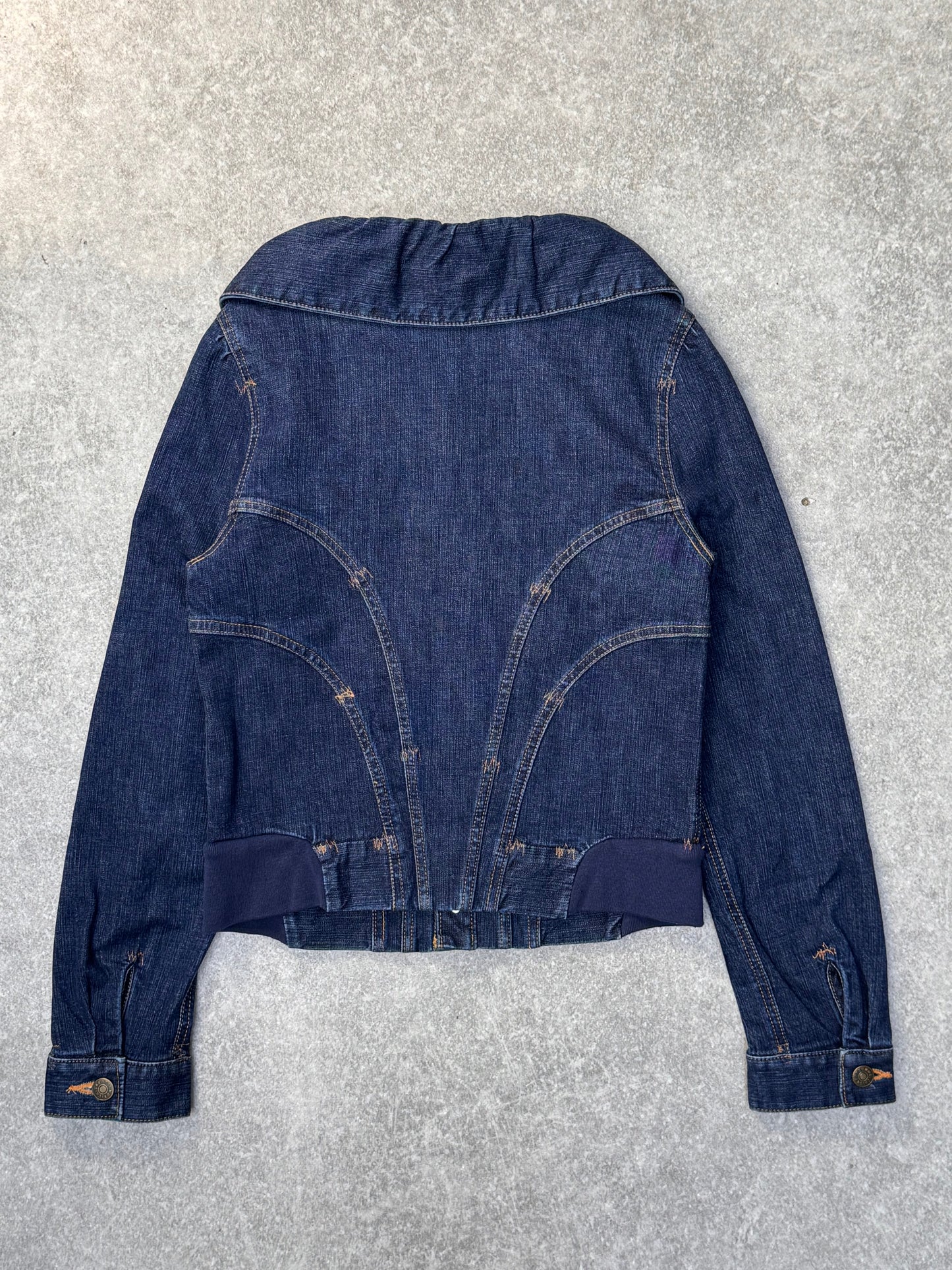 Tsumori Chisato Enlarged Collar Cropped Denim Jacket
