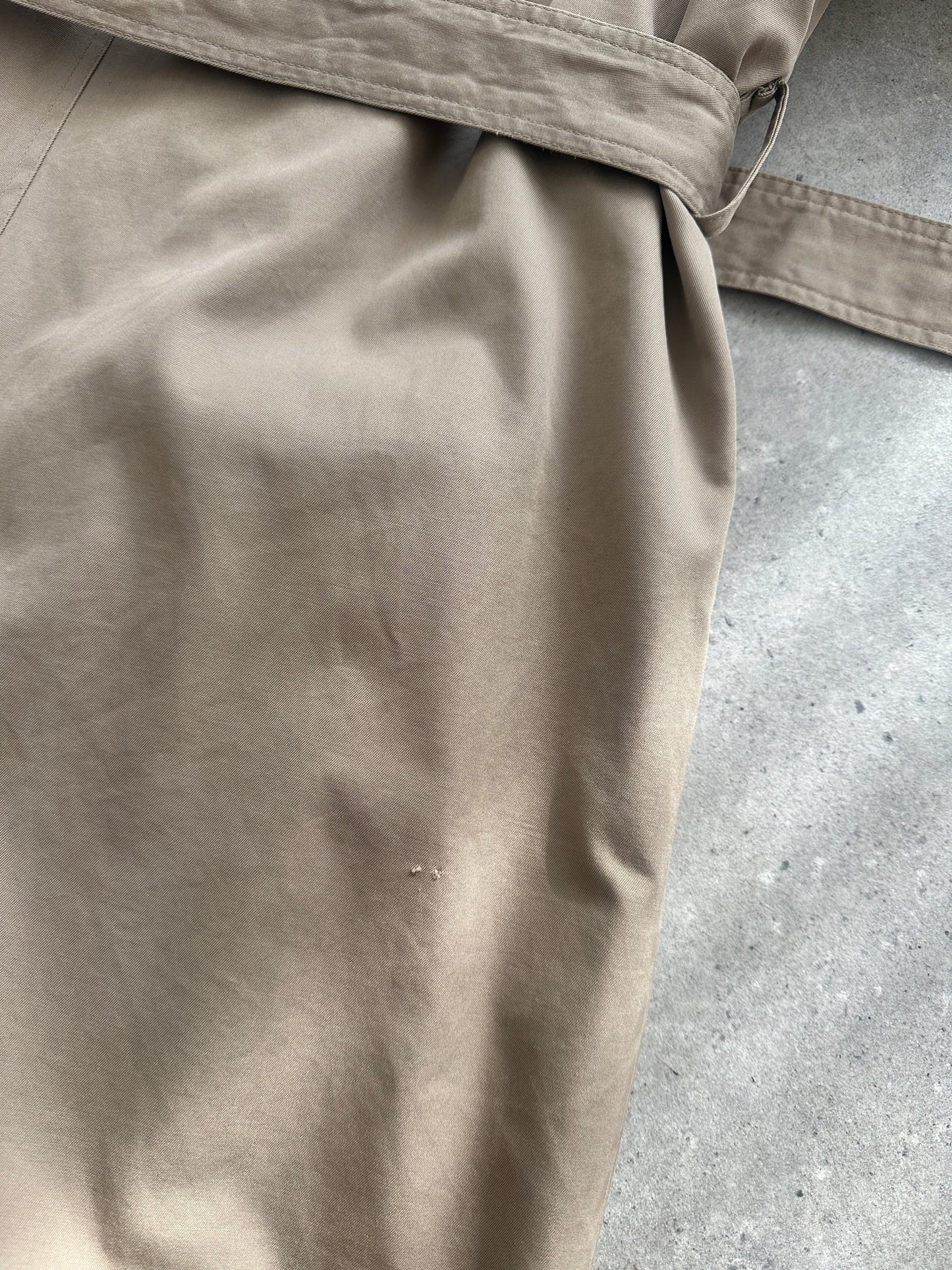 Yves Saint Laurent 80s Pure Cotton Double Breasted Belted Trench Coat - XL