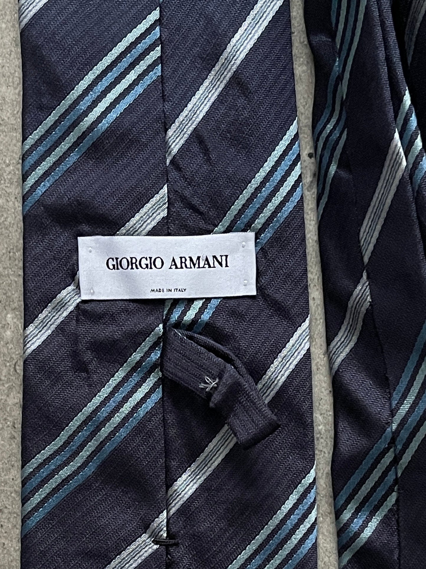 Giorgio Armani 1990s Pure Silk Diagonal Striped Tie