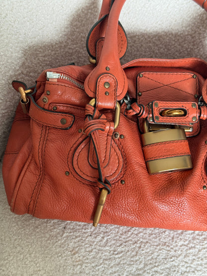 2006 Chloe Paddington Burnt Orange Leather Handbag | O/S, Gold