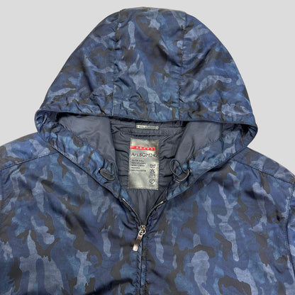 Prada Milano 2012 Blue Camo Nylon Padded Windbreaker - XL