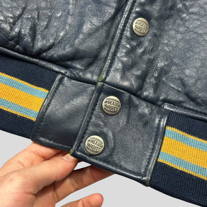 Avirex 90’s NYC Exciting Hoops Quilted Leather Varsity Jacket - XL | Default Title, Multicoloured