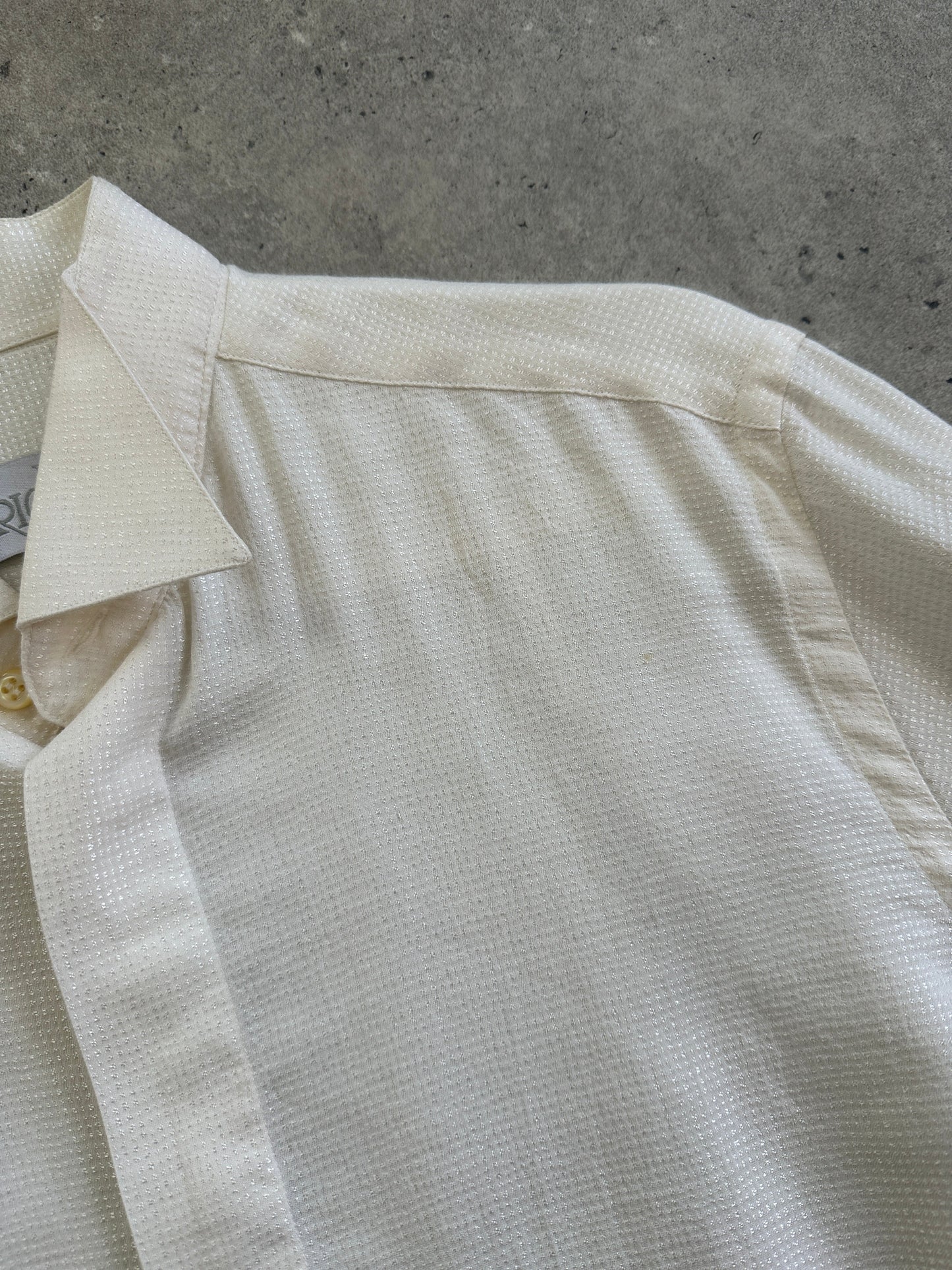 Italian Vintage 1970s Wing Collar Boxy Dress Shirt - M