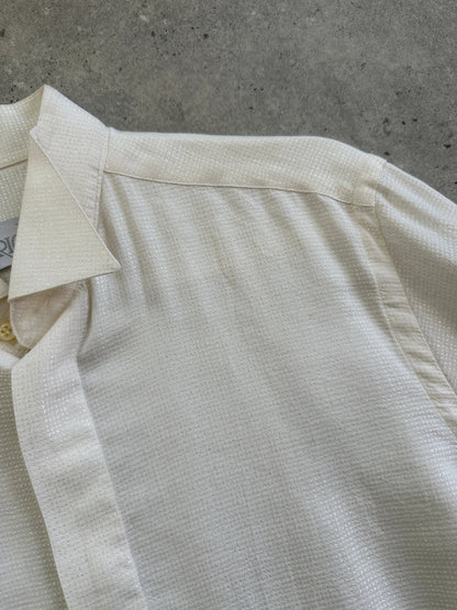 Italian Vintage 1970s Wing Collar Boxy Dress Shirt - M