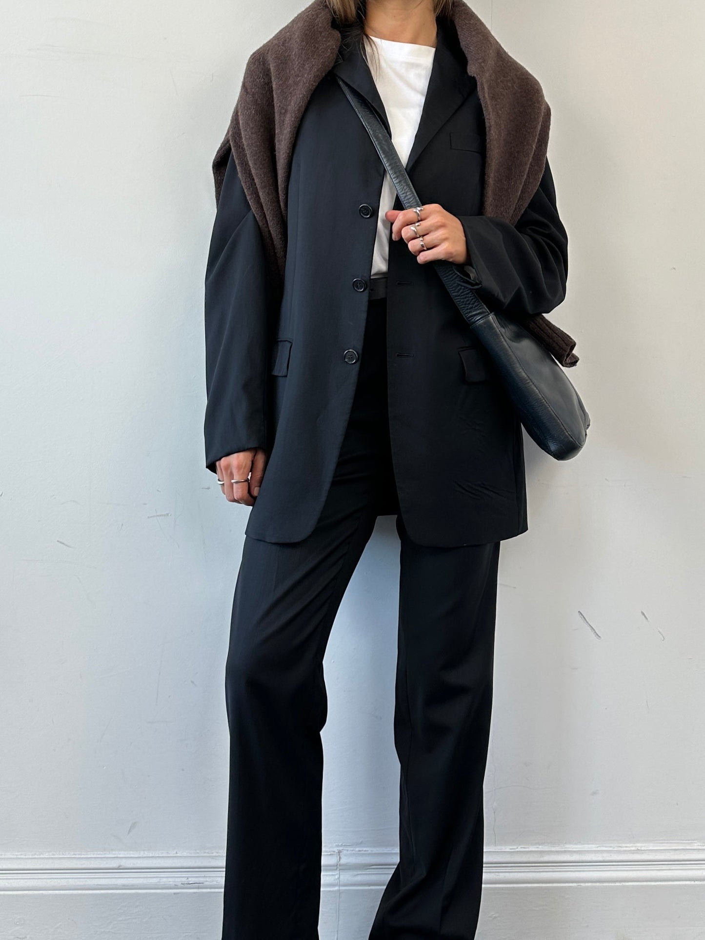 Prada Virgin Wool Mid Rise Single Breasted Suit - 40L/W28