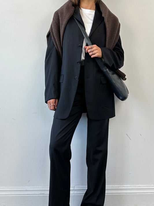 Prada Virgin Wool Mid Rise Single Breasted Suit - 40L/W28