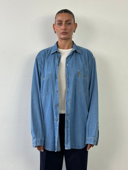 Armani Jeans Denim Logo Shirt - XL