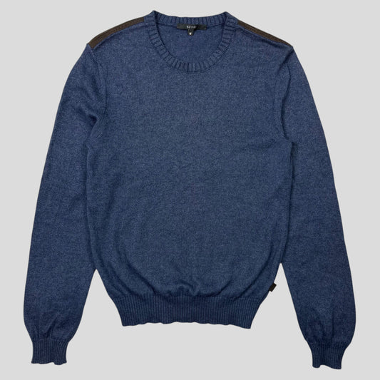 Gucci Mélange Alpaca & Angora Silk Lightweight Logo Knit Jumper - S | Default Title, Blue