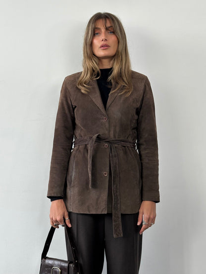 Vintage Suede Belted Jacket - S/M
