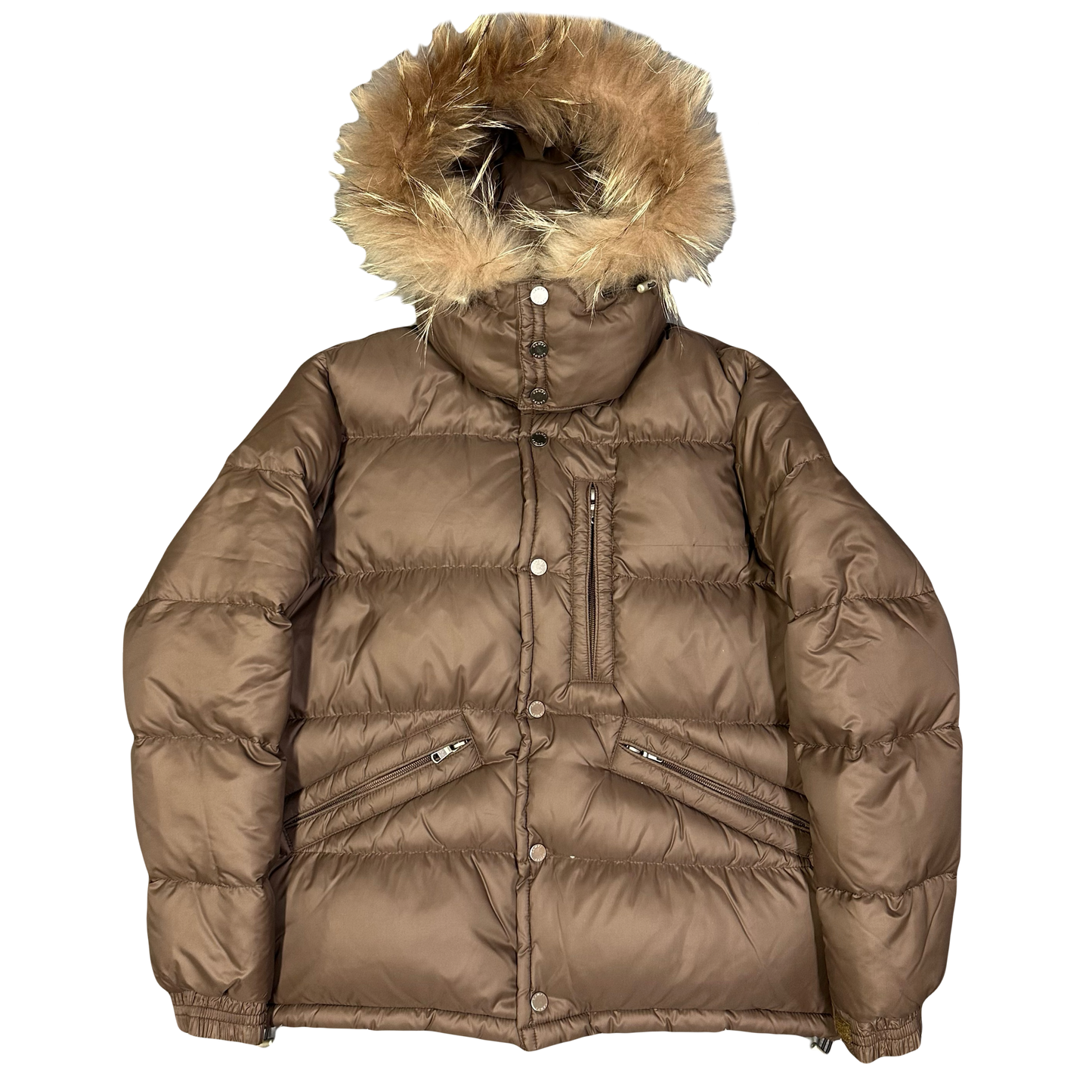 Camp 7 Fur Hood Puffer Jacket In Brown ( S )