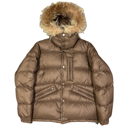 Camp 7 Fur Hood Puffer Jacket In Brown ( S )