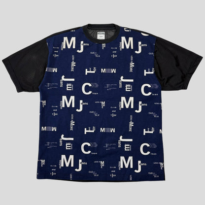 Moschino Jeans 1999 Less Is More Mesh Panelled T-shirt - M/L | O/S, Blue