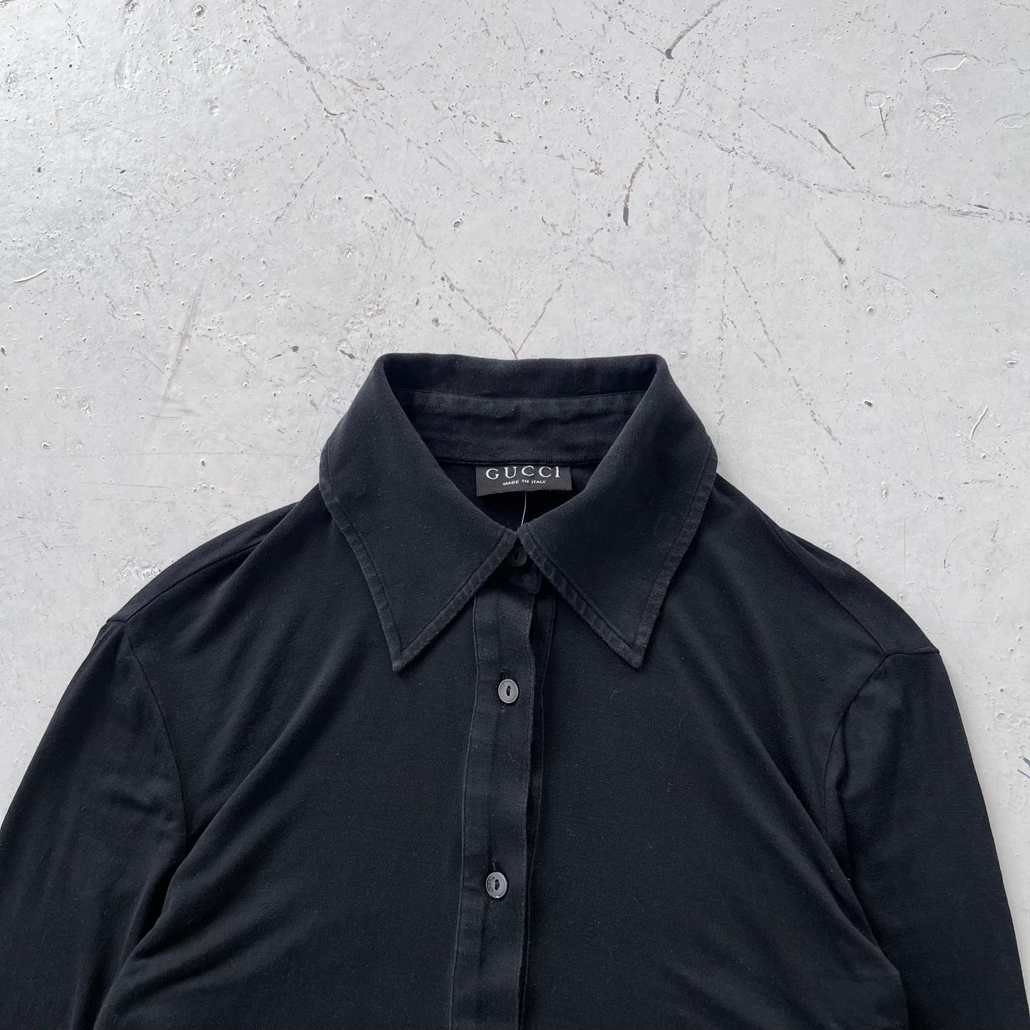 fw1997 gucci by tom ford button up shirt | Black, Black