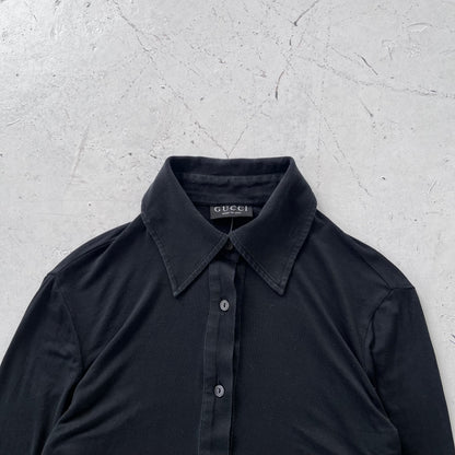 fw1997 gucci by tom ford button up shirt | Black, Black