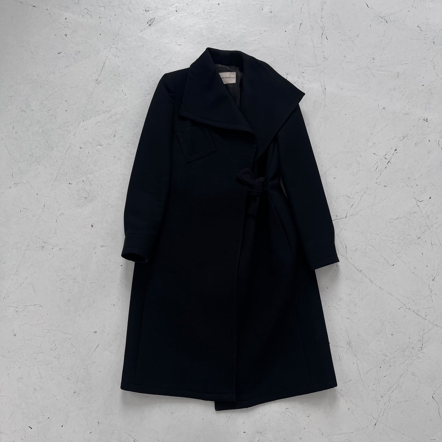 fw2001 emporio armani runway trenchcoat | Black, Black