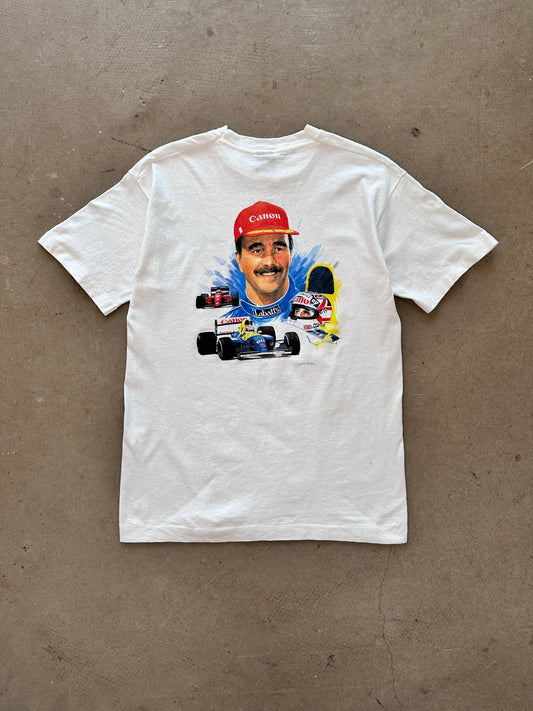 1992 Nigel Mansell Grand Prix T-shirt - M | White, Red