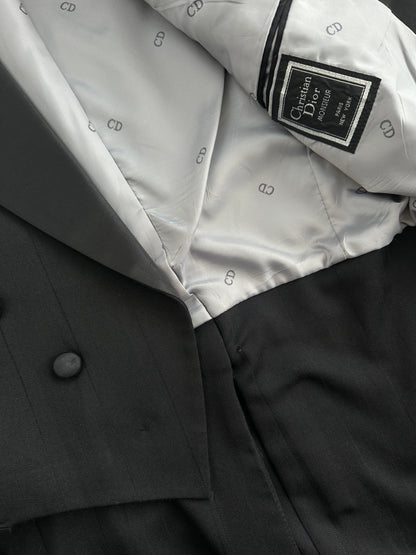 Christian Dior Monsieur 80s Double Breasted Tuxedo Tailcoat Blazer - M