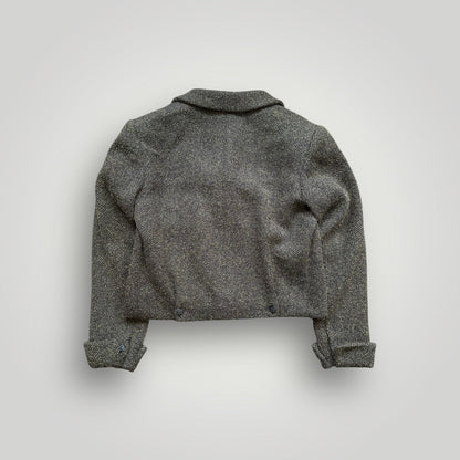 Chanel 1997 Cropped Tweed Lana Wool Blazer 40