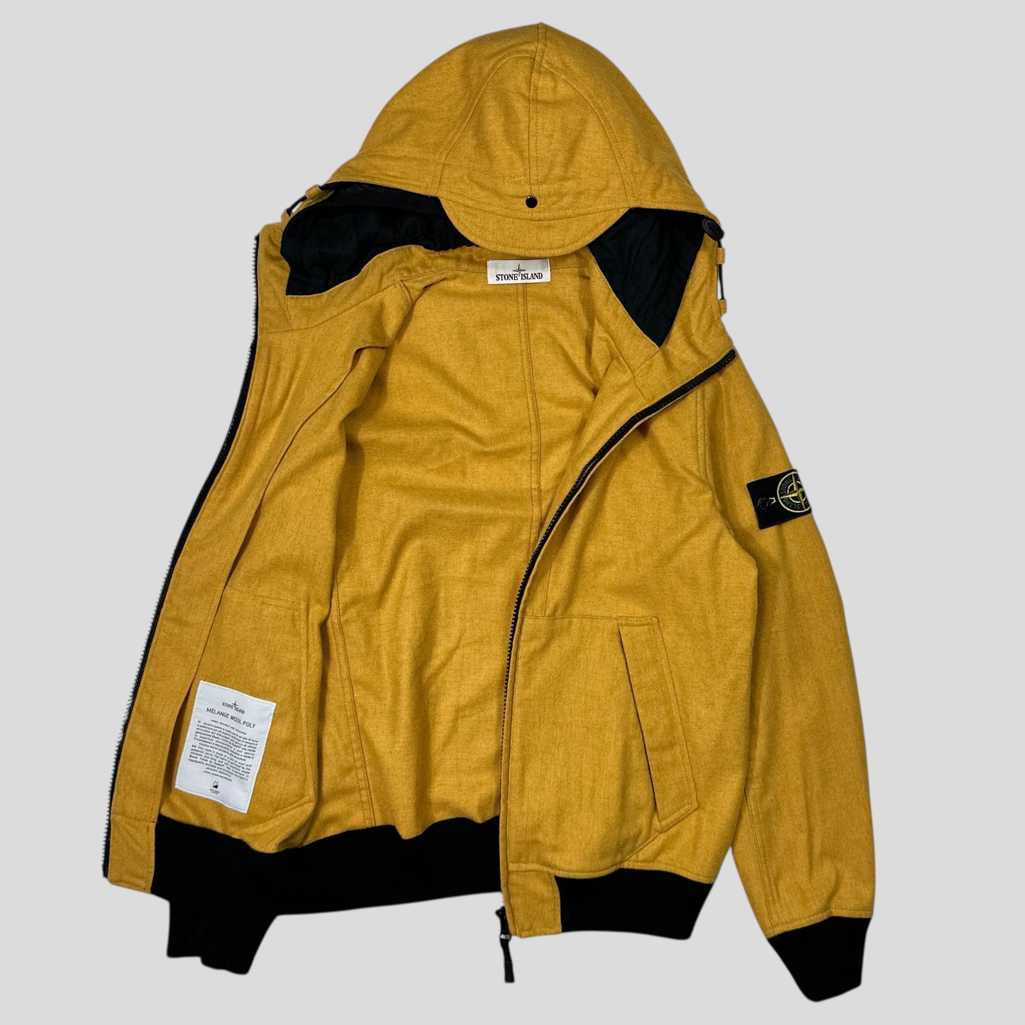 Stone Island AW14 Mélange Wool Poly Double Hood Jacket - M