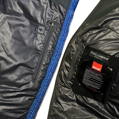 Dolce & Gabbana Square Stitch Puffer Jacket In Blue ( M )
