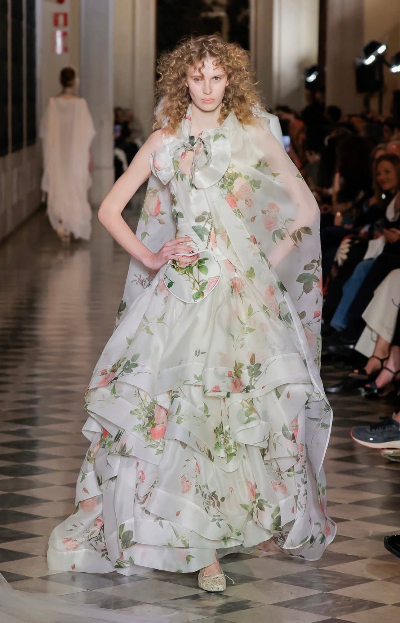 Vivienne Westwood F/W 2012 Queen’s Jubilee Capsule Collection Gold Label lamé organza gown | Green, Multicoloured