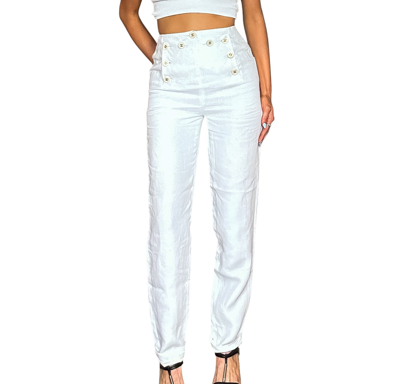Chanel SS1994 Sailor Trousers | O/S, White