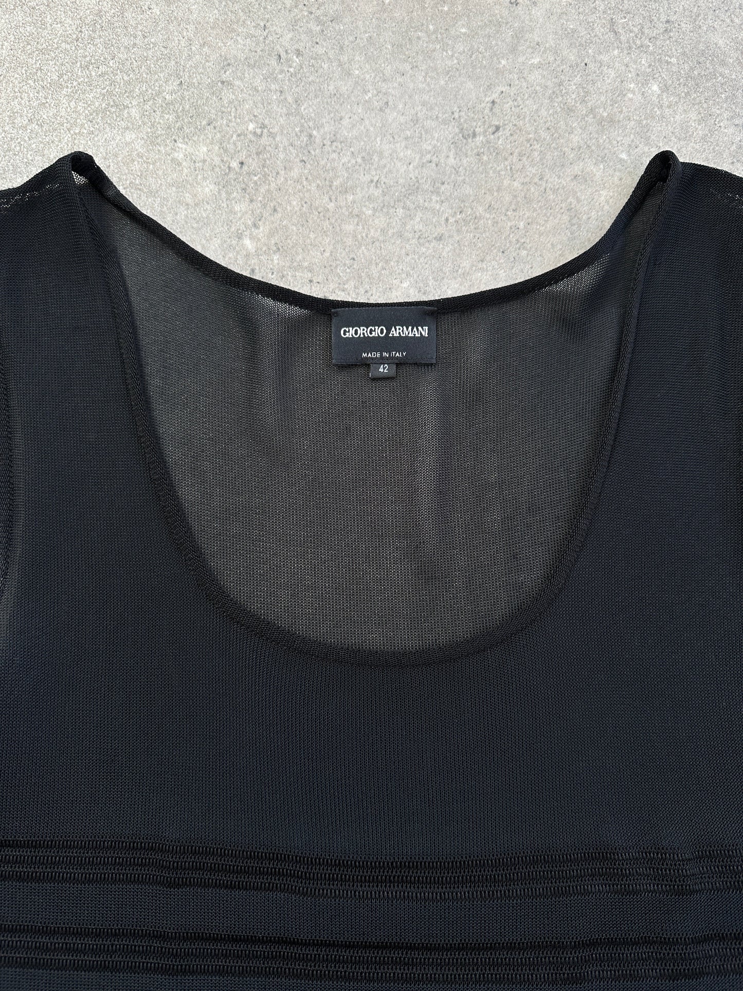 Giorgio Armani 2000s Sheer Ribbed Vest Top - M