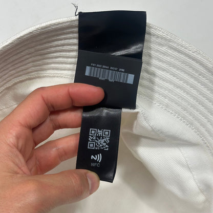 Prada 2022 Embroidered Cotton Triangle Logo Bucket Hat - L