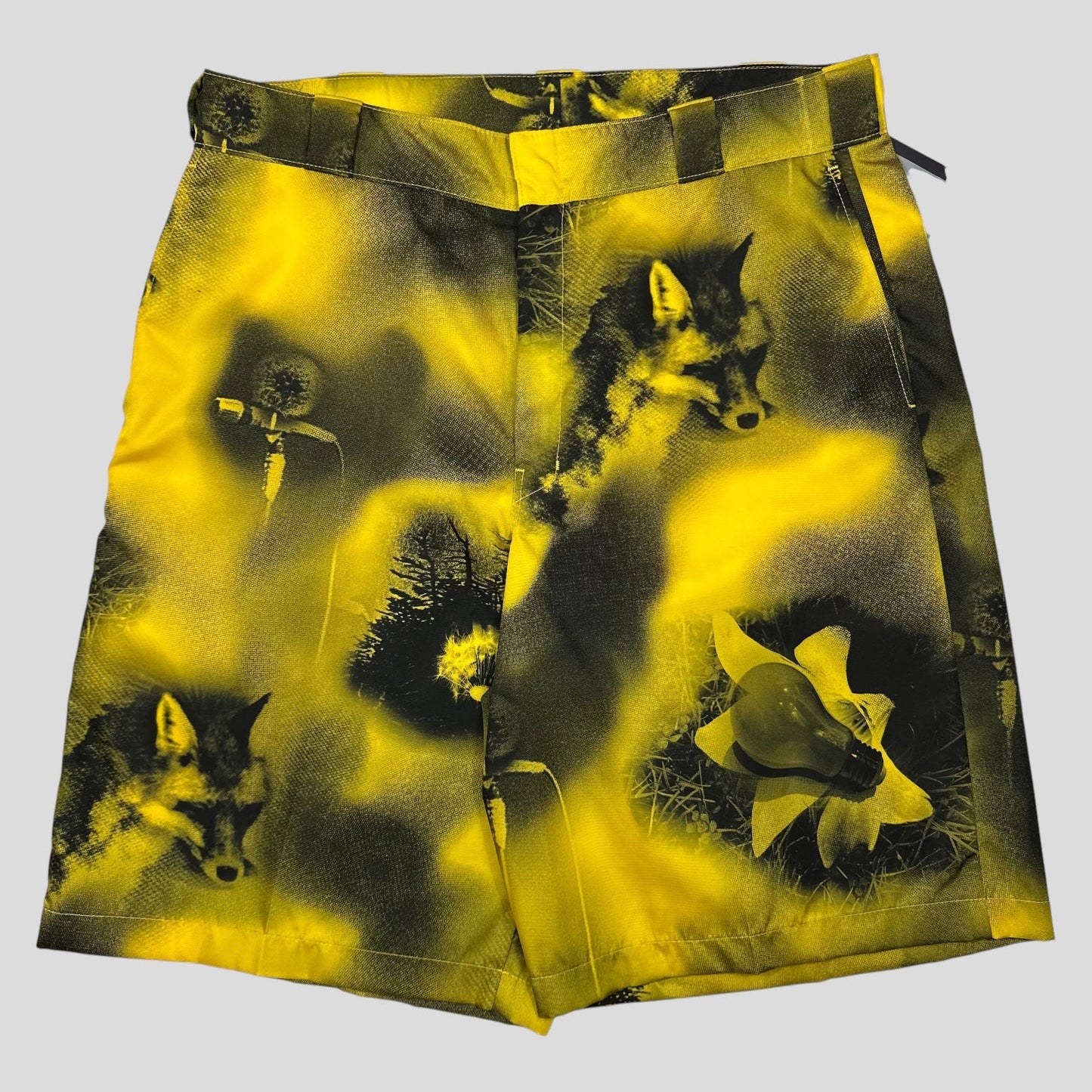 Prada x Raf Simons 2022 Re-Nylon Wolf Print Baggy Bermuda Shorts