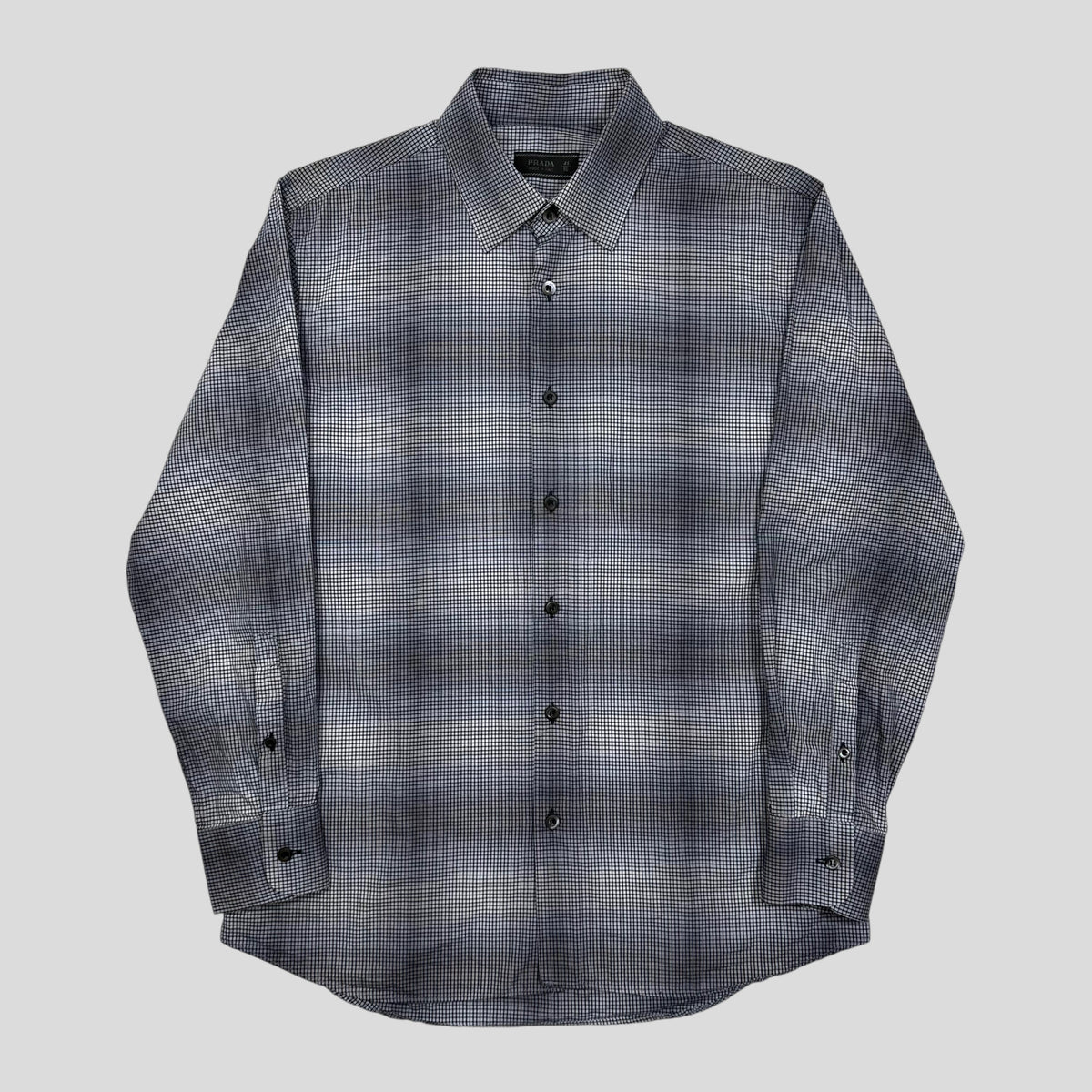 Prada Milano 2009 Shadow Check Print Shirt - M | 41, Black and White