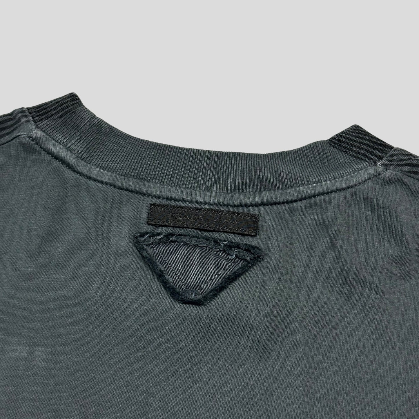 Prada Milano illusion stripe print logo T-shirt - S/M | O/S, Multicoloured