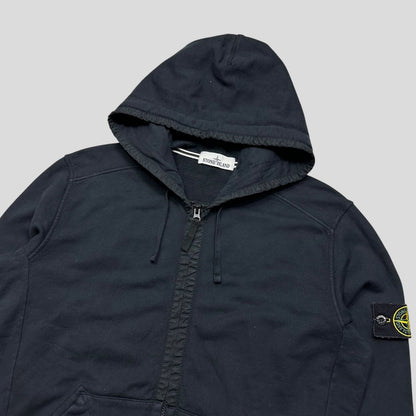 Stone Island Navy Heavy Cotton Zip-up Hoodie - M/L | Large
