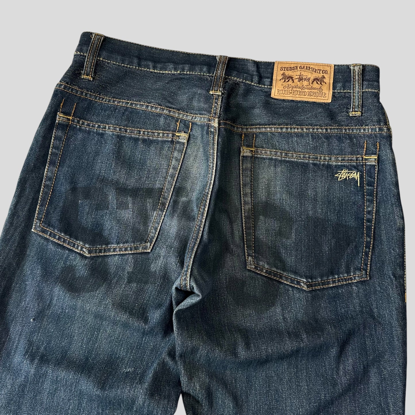 Stussy 00’s Spellout Graphic Logo Jeans - 30-32