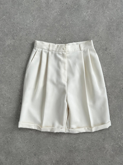 Vintage High Waisted Long Tailored Shorts - W28