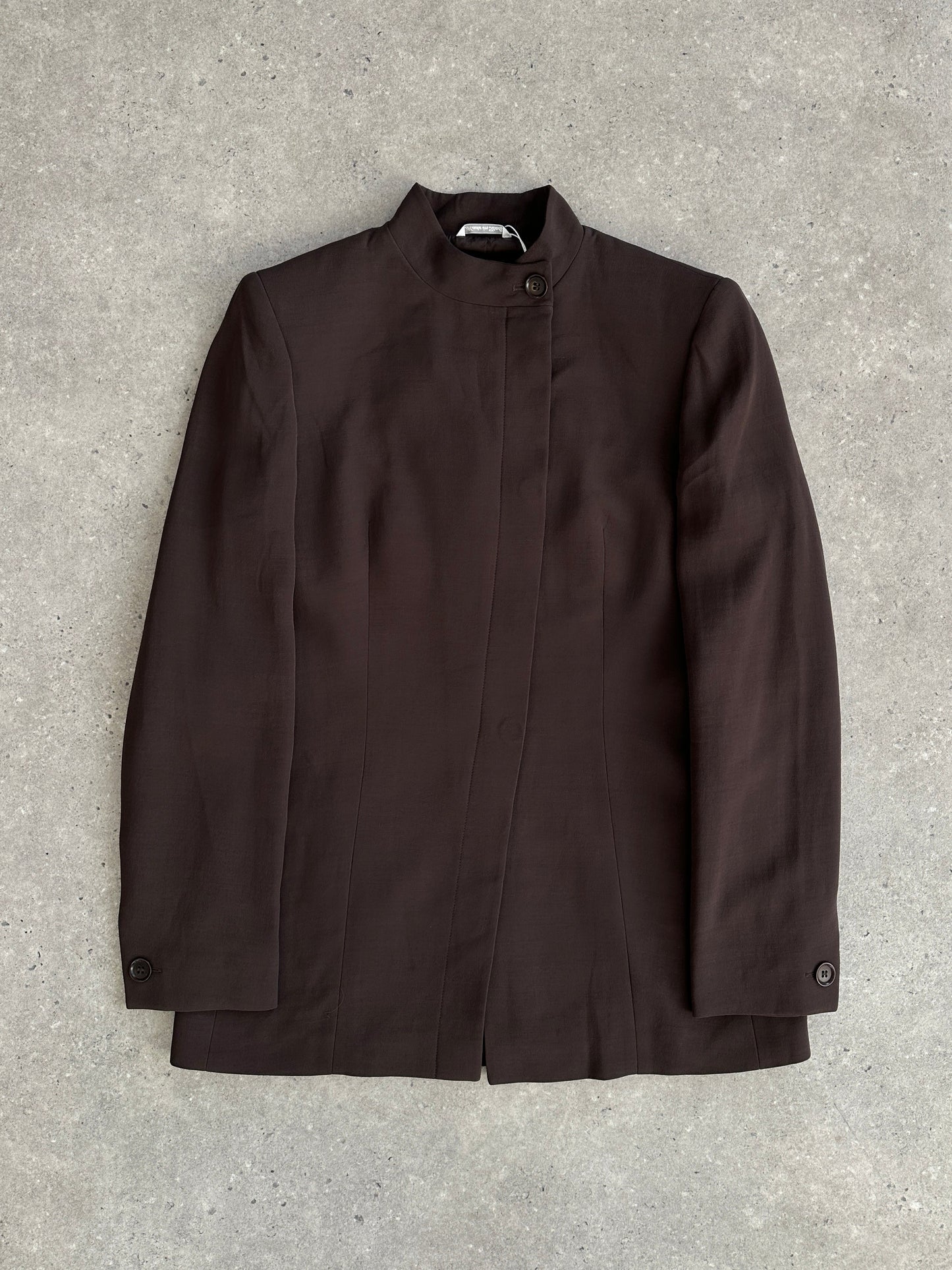 Max Mara 2000s Fitted High Neck Asymmetric Tailored Blazer - M