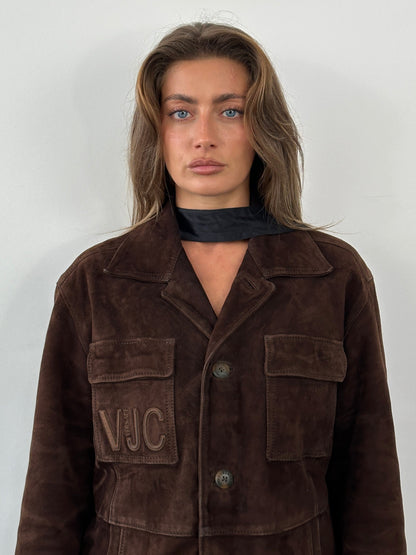 Versace Jeans Couture 1990s Suede Logo Jacket - L