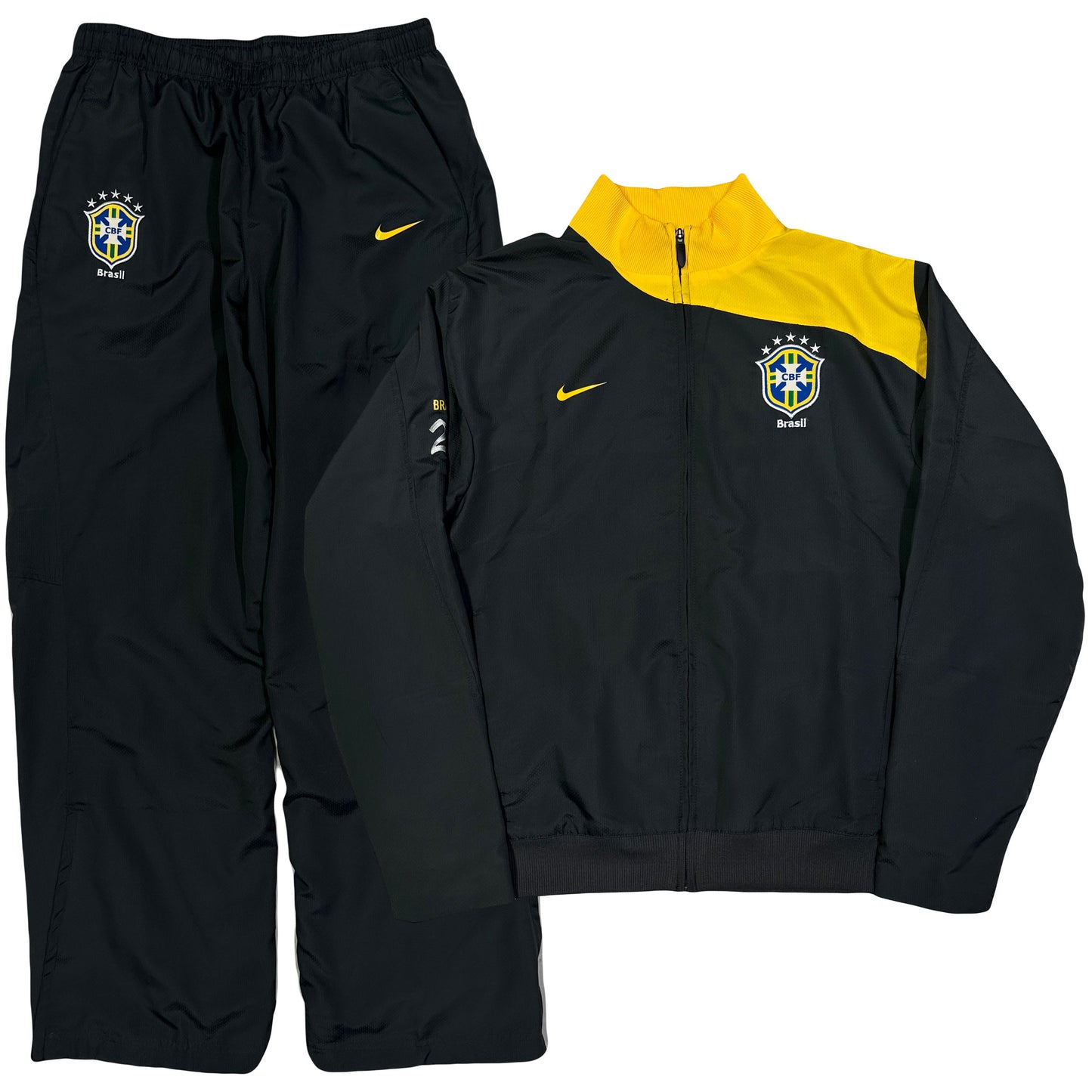 Nike Brazil 2008/10 Tracksuit In Black & Yellow ( L )