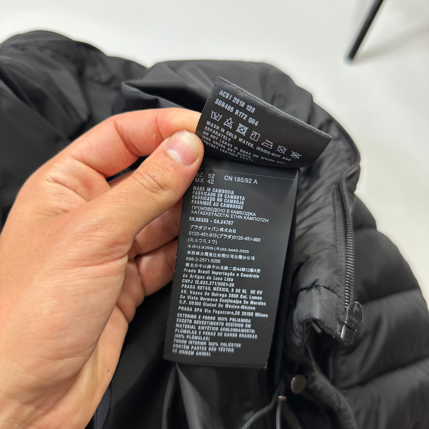 Prada 2018 Laminated Nylon Duck Down Puffer - IT52 (L) | Default Title, Black