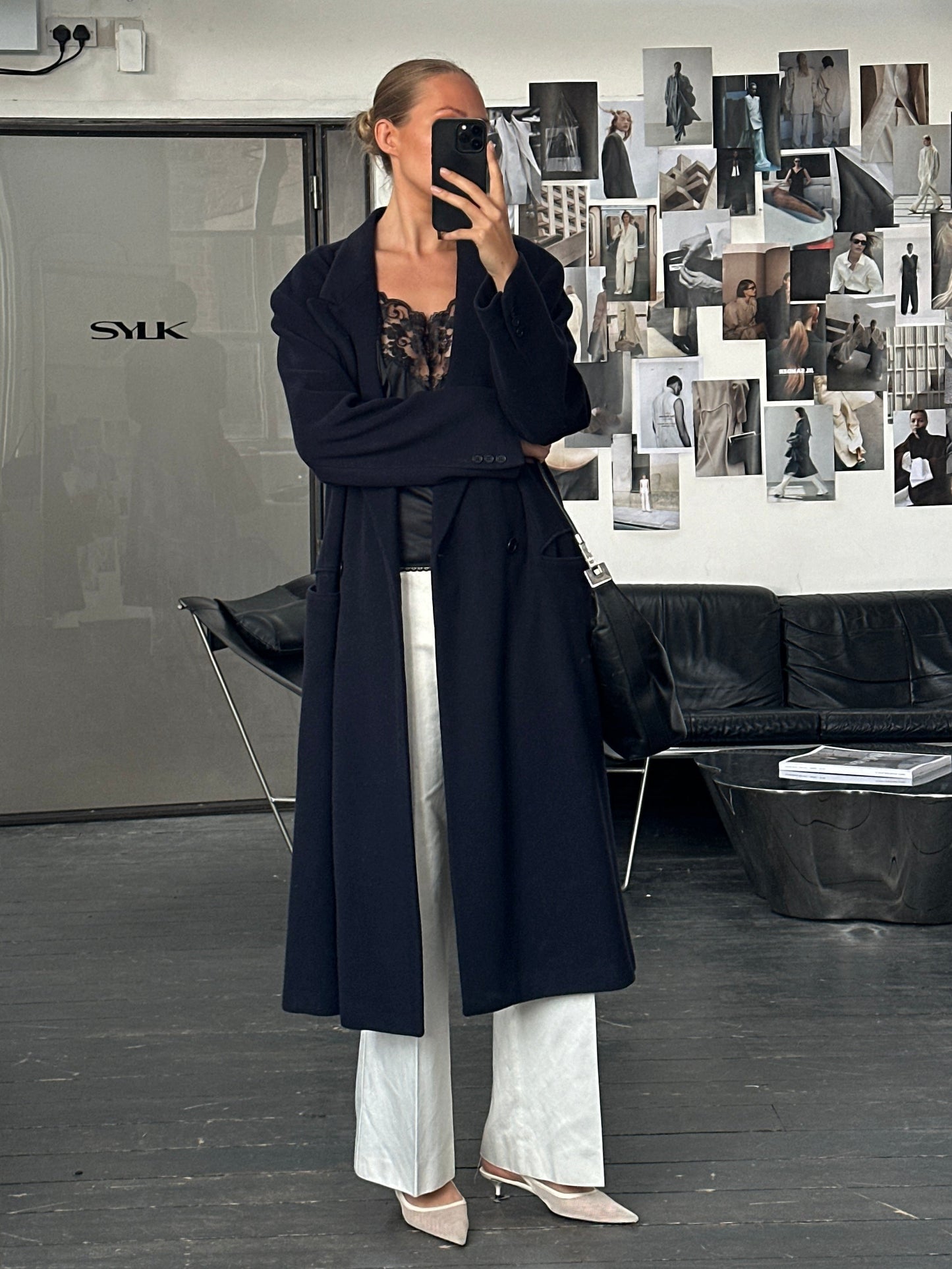 Emporio Armani 1990s Wool Cashmere Double Breasted Coat - L/XL